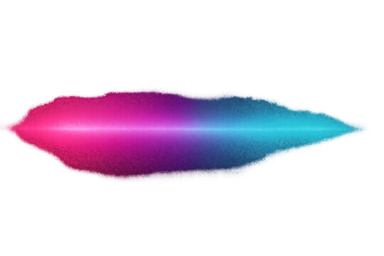 Abstract neon gradient light wave with glowing bokeh creating energy trail on transparent background