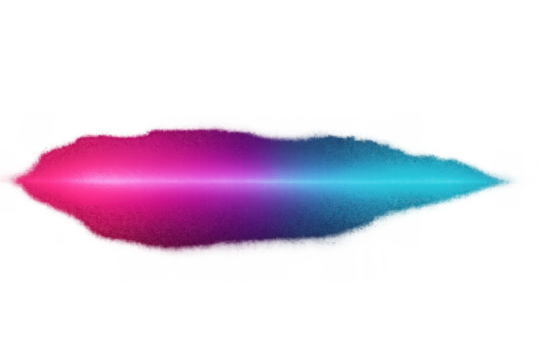 Abstract neon gradient light wave with glowing bokeh creating energy trail on transparent background