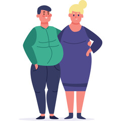 Smiling Couple Standing Together With Arms Around Shoulders Wearing Casual Outfits In A Pixel Art Style