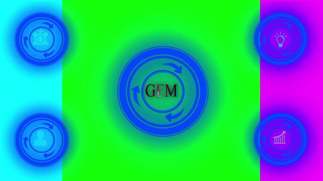 Digital GKM Network Technology Icons.Digital Tech Innovation and Startup Growth Strategies for Brainstorming, Collaboration, Partnership Success, Finance, AI Intelligence, and Futuristic Development i