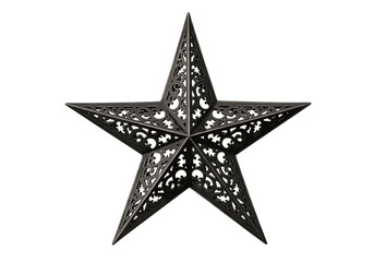 Obraz premium Decorative black star ornament with intricate cut-out design 