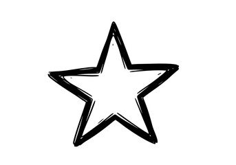 Obraz premium Hand-drawn outline of a star symbol on white background 