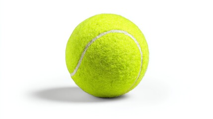 A bright, vibrant tennis ball isolated on a white background, perfect for sports imagery.