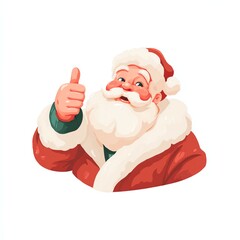 A cheerful Santa Claus giving a thumbs up, symbolizing joy and holiday spirit.