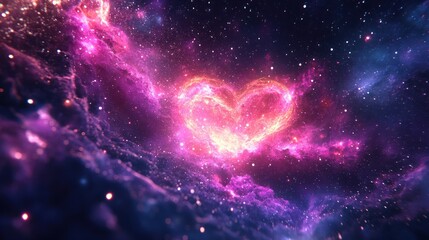Celestial Heart: A Cosmic Nebula Shaped Into a Symbol of Love and Affection