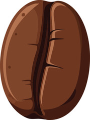 Single Brown Coffee Bean Illustration on White Background