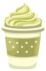 cup of coffee milik cream matcha