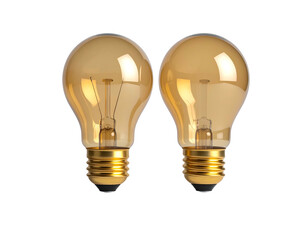 Two Edison-style amber glass light bulbs