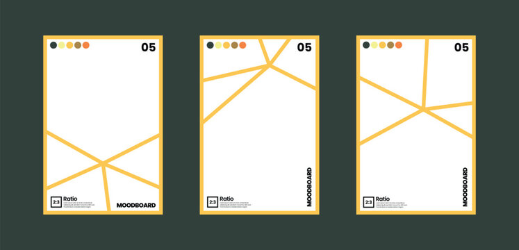 Five frame comic layout moodboard paired with a cohesive color palette in 2:3 aspect ratio