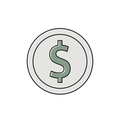 Obraz premium Modern dollar coin icon illustration; financial success, investment growth and economic stability represented in a sleek design for business