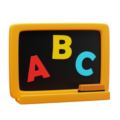 3D Blackboard icon, for education and studies. Office supplies, School, university or college design element