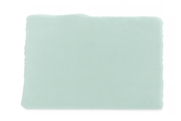 Torn green paper fragment with rough ripped edges, empty space, and pastel texture on transparent background