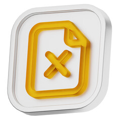 Obraz premium 3d file data failed delete ui office business element