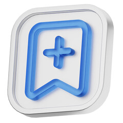 Obraz premium 3d add new create mark save ui office business element