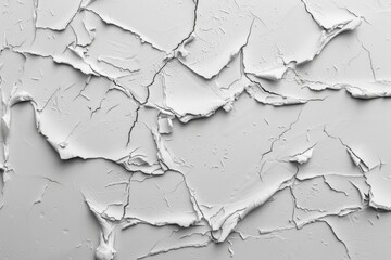 Fototapeta premium Photo of Rough peeled white plaster wall. Background texture for backdrops or mapping