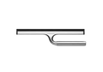 Modern stainless steel squeegee for window and shower cleaning isolated on transparent background