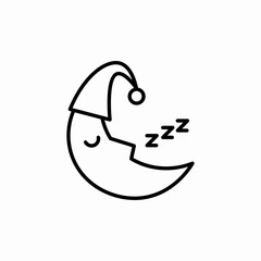 sleeping crescent icon sign vector