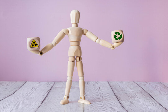 Radioactive pollution. Yellow warning sign with hazard - Powered by Adobe