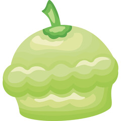 Light Green Pattypan Squash with Stem on Transparent Background Fresh Vegetable Isolated Healthy Food Ingredient Studio Shot