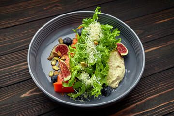 Roasted Pumpkin Mushrooms Fig Dish