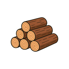 Firewood Illustration on White Background