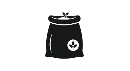Sustainable farming icon featuring a sack with leaves perfect for organic food businesses and agricultural campaigns promoting eco friendly practices, Generative AI.