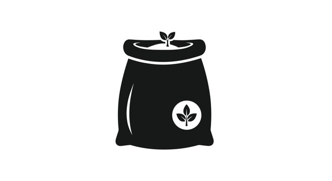 Sustainable farming icon featuring a sack with leaves perfect for organic food businesses and agricultural campaigns promoting eco friendly practices, Generative AI.
