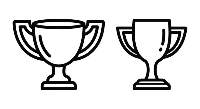 Celebrate success with these minimal trophy icons perfect for highlighting achievements or milestones in your next project or presentation design, Generative AI.