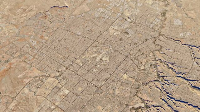 Riyadh 3D Ultra Realistic Map Orbit Around