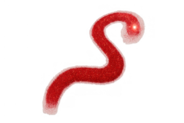 Red sparkling letter s alphabet symbol with fuzzy texture and glitter on a transparent background for holiday designs