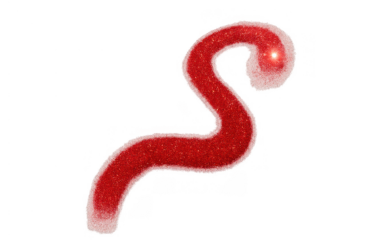 Red sparkling letter s alphabet symbol with fuzzy texture and glitter on a transparent background for holiday designs