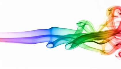 Fototapeta premium The Soft Helix. Abstract Background of Rainbow. A beautiful abstract 3D rendering of a single wide ribbon of rainbow smoke gently twisting on itself to form a soft elegant double helix (DNA) shape. 