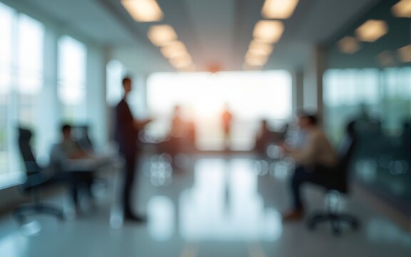 Blurry scene of business office, ideal for business backgrounds. Copy space. High quality