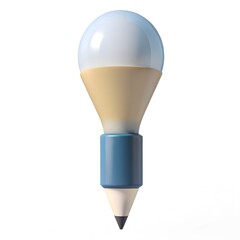 Creative idea light bulb pencil combination symbolizing innovation and inspiration