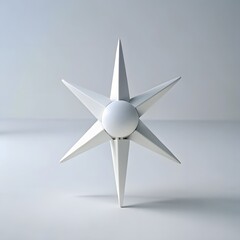 Abstract geometric starburst shape with sharp points on a clean white background