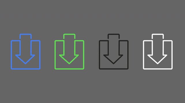 Download and Import Icon Animation Set. Looping Outline Arrow for Data Save and Drag-and-Drop UI.