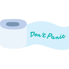 Light Blue Toilet Paper Roll With Unfurling Paper Displaying 
