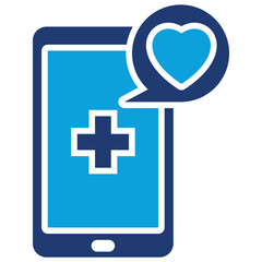 mobile healthcare Flat Blue Icon