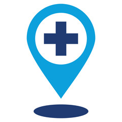 Fototapeta premium healthcare location Flat Blue Icon