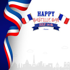 French flag background, for birthday greetings