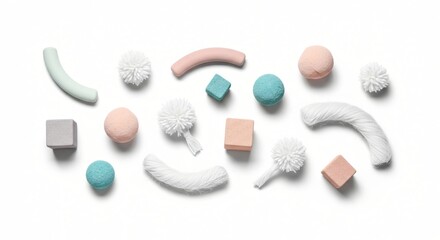 Pastel Geometric Shapes Elegant Design Elements for Creative Projects