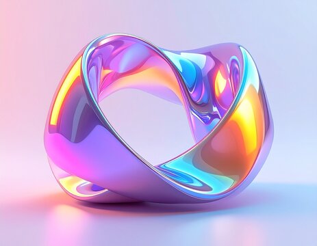 ・虹色ホログラムで構築された幾何学立体アート
・Iridescent Holographic Geometric 3D Object in Abstract Style