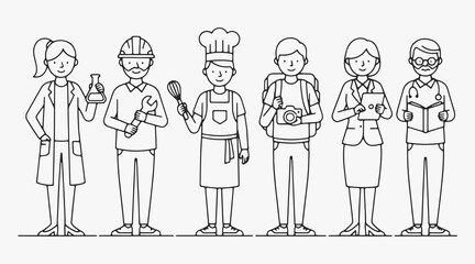 People of various professions and age groups.