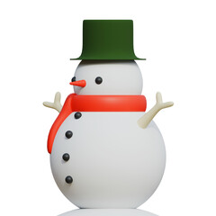 Side View Snowman 3D Render Illustration