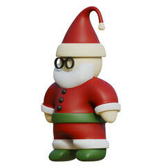 Side View Santa 3D Render Illustration