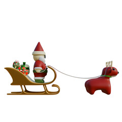 Side View Sleigh 3D Render Illustration