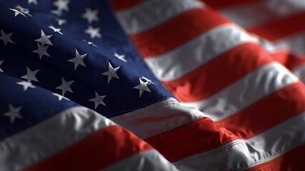 Dynamic American flag waving proudly in patriotic motion, perfect for national holidays and celebratory events needing a touch of USA pride - Powered by Adobe