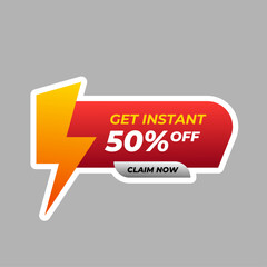 claim 50 percent instant discount offer template