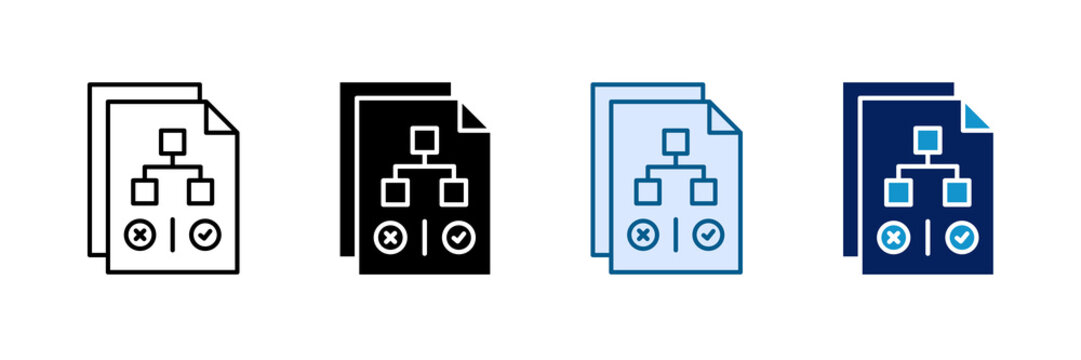 Decision Tree Icon Set Multiple Style Collection