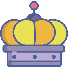 Stylized Crown Icon With Yellow Orange And Purple Hues On Transparent Background Simple Royal Symbol Vector Art